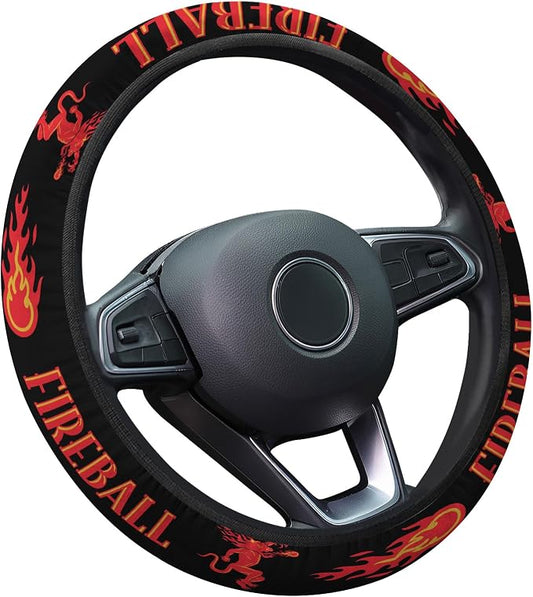 GENANY Drink Pattern Steering Wheel Cover, Non Slip Polyester Car Wheel Protector for Car SUV Truck, Universal 15 Inch