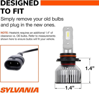 SYLVANIA 9006 LED - Fog Lights For Cars and Trucks - Headlight Bulbs for Off Road Powersports - 6000k Cool White LED Light - Long-Lasting Bulbs - No Polarity - DIY Upgrade
