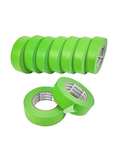 KREFINISH Painters Tape for Car Paint Green No Residue Automotive Masking Tape for Automotive Painting - Heat Resistant for Paint Booth, 1.41 Inches x 60 Yards, 9 Rolls