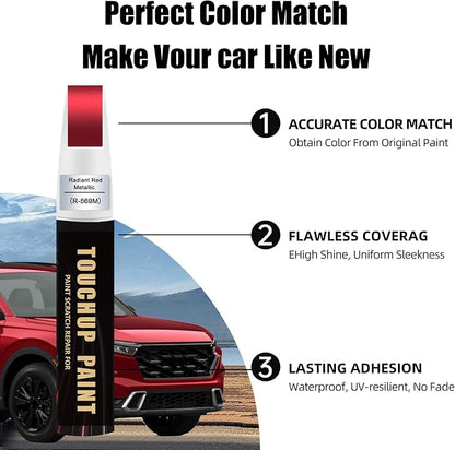 Radiant Red Metallic(R-569M) Car Paint Touch Up Pen Compatible with Honda,2-In-1 Color Accurate Touch Up Car Scratch Repair Paint Match Honda Series Automotive Scratch Remover for Nicks & Chips Repair
