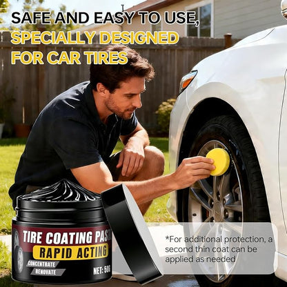3PCS Tire Coating Paste, Tire Polishing Paste, Car Tire Shine with Sponge, Long-Lasting, UV Protection & Weather Resistant Tire Coating for Car, Truck, Motorcycle, RV