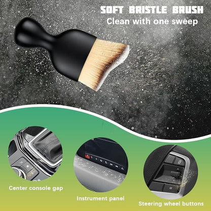 Car Interior Detailing Brush, Curved Soft Bristles Vehicle Removal Dust Collectors, Scratch-Free Automotive Cleaning Tool Accessories, Universal for Truck SUV Sedan (Tricolor)