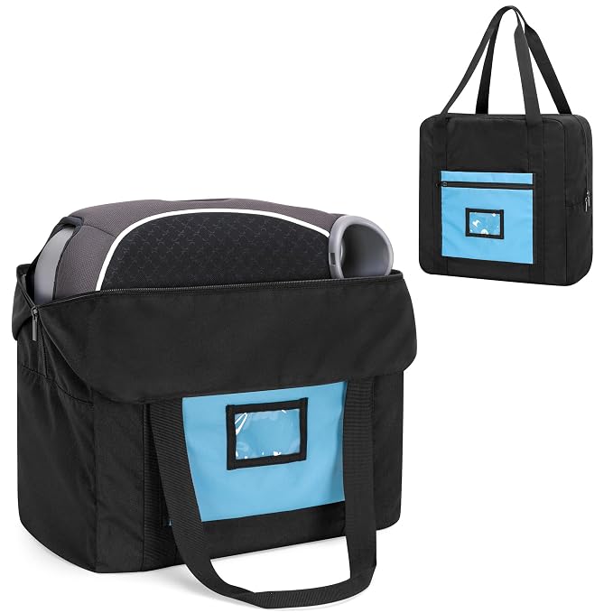 Teamoy Infant Booster Seat Travel Bag for Airplane, Compatible with Most Standard Boosters, Booster Seat Bags with Handle, Black
