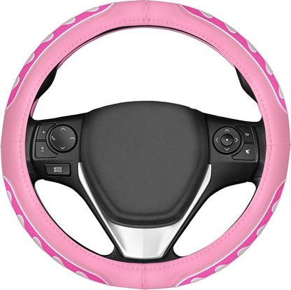 Ventilated Heart-Shaped Steering Wheel Cover with Anti-Slip Leather Grip. Compatible with Ford, Toyota, Honda, Nissan, and Chevrolet Vehicles for 14.5-15.2 inch Round Steering Wheels.