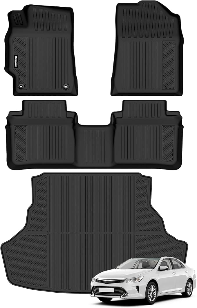 Floor Mats for 2012-2017 Toyota Camry, Trunk Mat All Weather TPE Protector for Toyota Camry Accessories