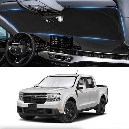 Sunshade for Maverick Windshield Sun Shade Custom-fit for 2020-2025 2026 Ford Maverick XLT, Limited, Platinum Accessories Foldable Window Shield Windshield Cover Sun Visor Protector Block UV