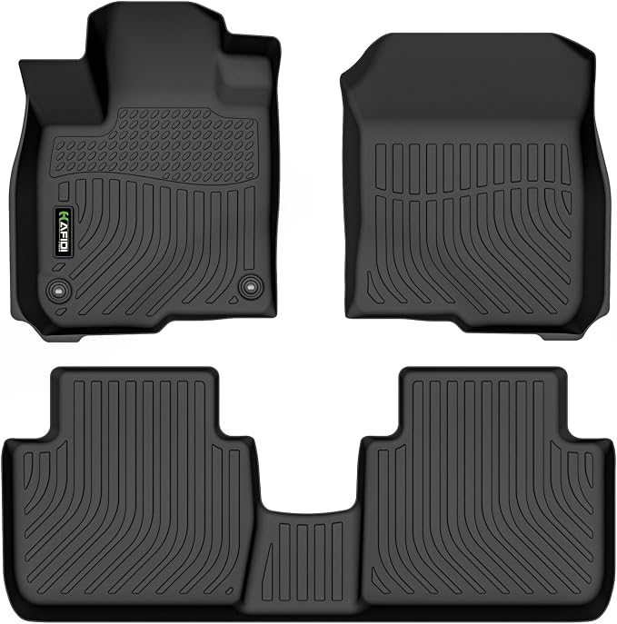 Floor Mats for Honda HR-V 2023-2027/ HR-V Hybrid 2023-2027 All Weather Protection TPE Heavy Duty Non-Slip Automotive Floor Liners Fits Front& 2nd Row Full Set Accessories, Black