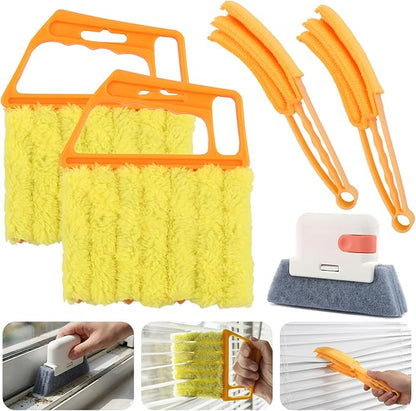 5-Pack Blind Cleaning Kit - Professional Tools for Window Blinds, Air Vents, Tracks & Fans | Extendable Handle with Washable Microfiber Brushes | All-in-One Dust Removal Set