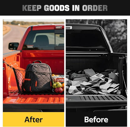 Cargo Net for 2005-2025 Toyota Tacoma Accessories, 40" x 16" Truck Bed Organizer, Envelope Style Cargo Netting for Pickup Truck Bed