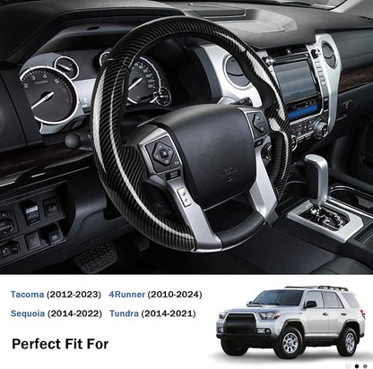 Fit for Toyota Steering Wheel Cover, Steering Wheel Cover for Tacoma(2012-2023) 4Runner(2010-2024) Tundra(2014-2021) Sequoia(2014-2022) Accessories (Glossy Black)