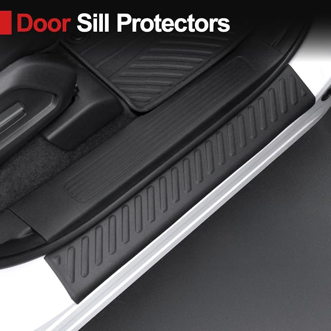 Floor Mats for Honda Pilot 2023-2025 2026, Cargo Mat with Backrest Mat All Weather TPE Cargo Liner Replacement Protection for Honda Pilot Accessories Door Sill Guards