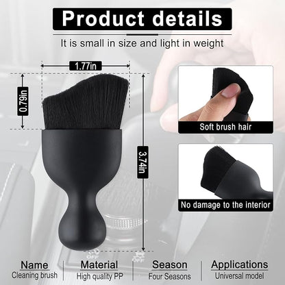 GaRhomxy Car Detailing Brushes, Car Interior Dust Sweeping Soft Brush, Soft Bristles Brush Cleaning Tool for Automotive Dashboard, Air Conditioner Vents, Computer, Scratch Free(Black)