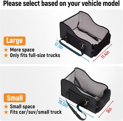 TKYZ Center Console Dog Car Seat,Pet Puppy Middle Console Dog Car Seat for Small Dogs (Full-Size Truck Black)