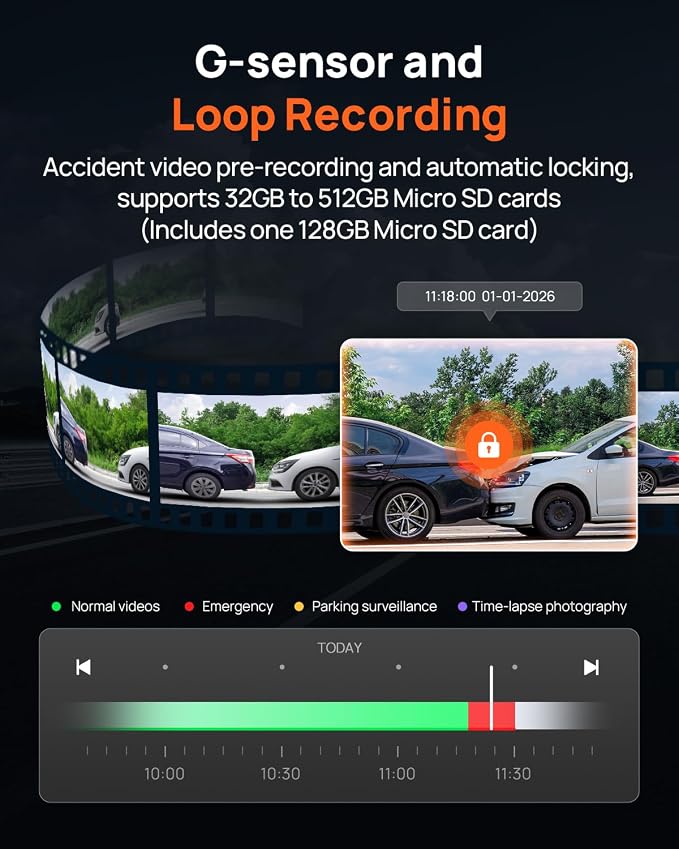 70mai 4K Dash Cam Front and Rear, 4K+1080P Dual STARVIS 2 Car Dash Camera for Cars, 4G LTE Remote Access, AI Motion Detection, WiFi 6, 5 GPS, 24H Parking Mode, HDR Night Vision, Voice Control, ADAS