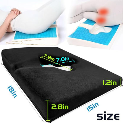 Gel Wheelchair Seat Cushion,Bed Sore Cushions for Butt,Gel Cushion for Pressure Relief,Donut Pillow for Tailbone Pain Relief,Sciatica,Coccyx,hemorrhoid Pillow,Cushion for Office Chair(BLACK2)