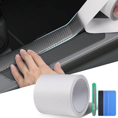 Arespark Car Door Edge Protector, Clear Carbon Fiber Sill Guard Vinyl Film with Anti-Scratch Anti-Collision Protection for Most Vehicles with Free Tool Kit (4inx30ft)