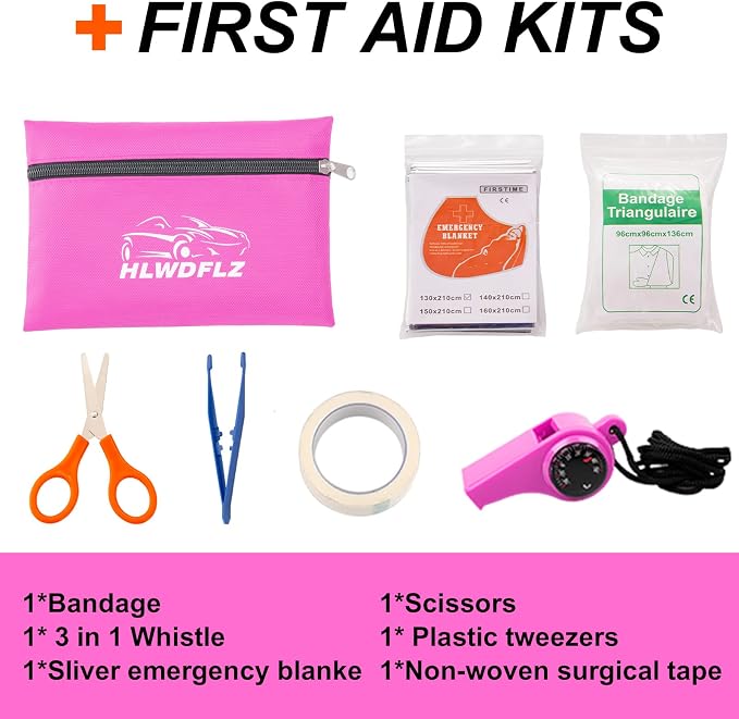 Car Roadside Emergency Kit - 17pcs Winter Traveler Safety Road Side Assistance Kits, Car Kit Essentials for Men, Women, Teen