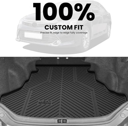LASFIT Trunk Mat for Toyota Camry 2017 2016 2015(Not Fit Hybrid), Custom Fit TPE All Weather Cargo Mat for Camry 2015-2017 Trunk Liner Rear Cargo Liner, Black
