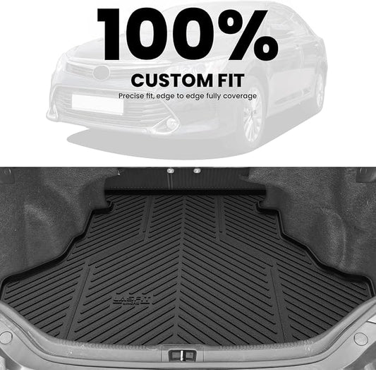 LASFIT Trunk Mat for Toyota Camry 2017 2016 2015(Not Fit Hybrid), Custom Fit TPE All Weather Cargo Mat for Camry 2015-2017 Trunk Liner Rear Cargo Liner, Black