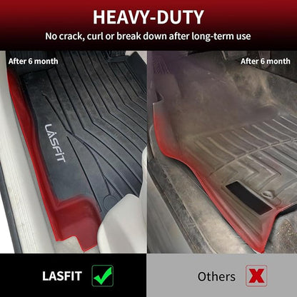 LASFIT Floor Mats for Mercedes Benz E Class 2017-2023 E300 / E350 / E400 / E450/ E43 AMG / E53 AMG / E63 AMG S (Fit Sedan & Wagon Only), All Weather TPE Floor Liners for E Class, 1st & 2nd Row