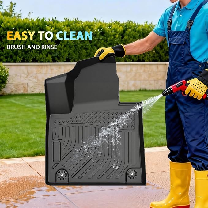 Floor Mats & Cargo Liner for 2021 2022 2023 Hyundai Santa Fe (Not for Hybrid), All Weather TPE Floor Liners Custom Fit Santa Fe Heavy Duty Car Mats 1st & 2nd Row & Trunk Mat Accessories Black
