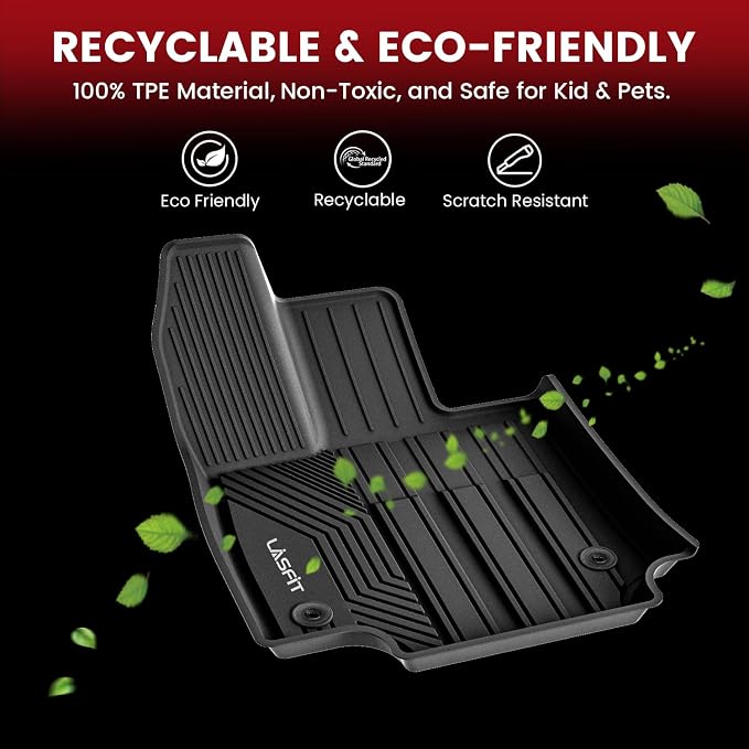LASFIT Floor Mats for Toyota Camry 2024-2018 FWD Only (Not Fit Hybrid or AWD), All Weather Custom Fit Floor Liner for Camry L/LE/SE/TRD/XLE/XSE Front & Rear 2 Row Car Mats, Black