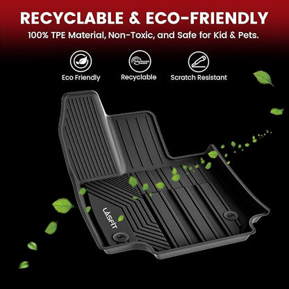LASFIT Floor Mats for Toyota 4Runner 2013-2024 & for Lexus GX460 2014-2023, All Weather TPE Mats Floor Liner for Toyota 4 Runner (Fit 7 Seats & 5 Seats) 1st & 2nd Row Car Mats, Black