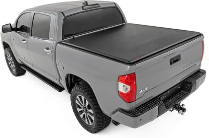 Rough Country Soft Roll-Up Truck Bed Cover for Toyota Tundra (2007-2021) - Fits 5'7 Bed, Weather-Resistant Tonneau Bed Cover