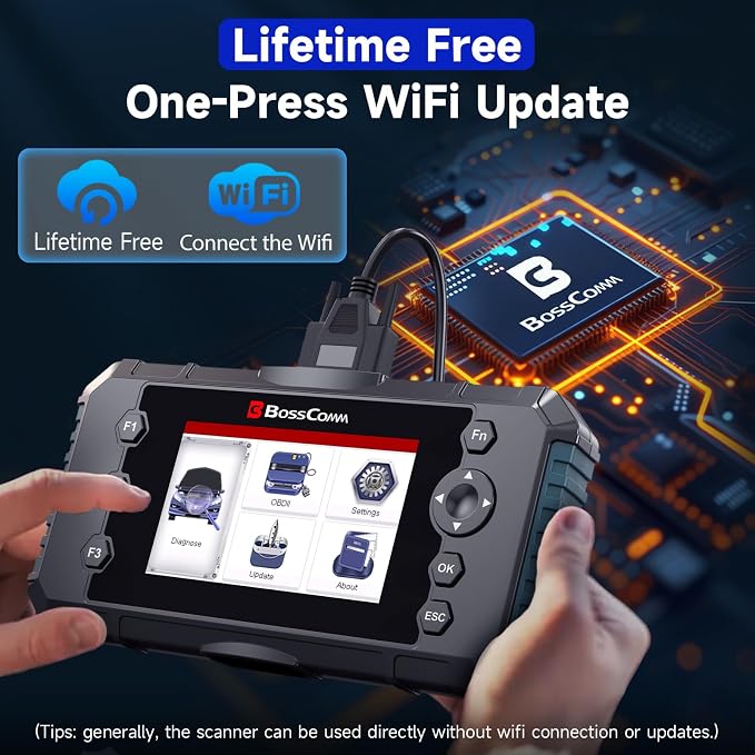 2026 BOSSCOMM IFIX435 All Systems OBD2 Scanner Diagnostic Tool,ABS SRS(Airbag) Transmission Engine Code Reader Diagnostic Scanner for Cars with Auto VIN, Easy to Use, Lifetime Free Update，EN/ES Ver