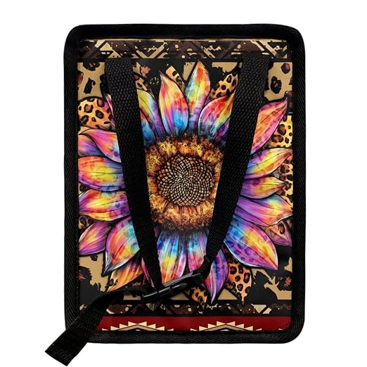 BIGCARJOB Leopard Sunflower Print Car Trash Can Bin for Car Back Seat Leak Proof, Car Trash Bag Hanging,Vehicle Trash Can for SUV Truck Van,Automotive Car Garbage Cans for Front Seat