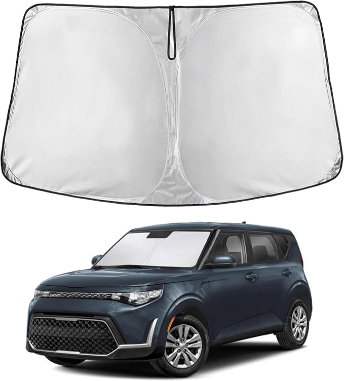 EcoNour Windshield Sunshade for Kia Soul 2020-2024 2025 2026, Sun Visor for Front Windshield & Window Sun Shade Cover, UV Heat Blocker & Protector, Car Accessories