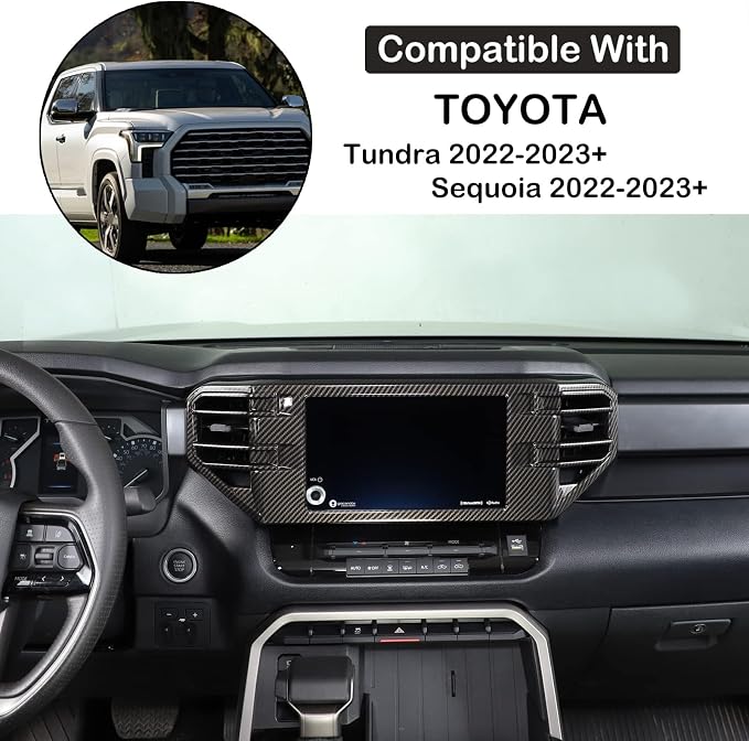 Aunginsy Center Console Air Outlet Trim Cover Compatible with Toyota Tundra/Sequoia 2022-2026, ABS Air Conditioner A/C Vent Panel Large Frame Decorative Cover Protector Accessories, for 8-inch Screen