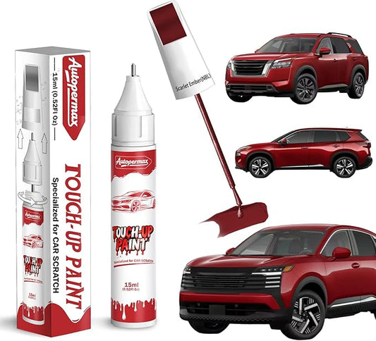 NBL Scarlet Ember Car Touch Up Paint for Nissan, Color Accurate Two-In-One Car Paint Scratch Repair Pen, Professional Scratch Remover for Vehicles Chips and Nicks Scuff