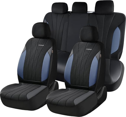 Coverado Car Seat Covers, Auto Car Seat Covers 5 Seats, Mesh Breathable Blue Seat Protectors for Car, Driver Seat Covers Universal Fit for SUV, Truck, Vans, Sedan