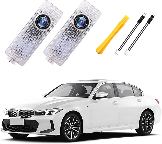 2PC Car Door Light Projector, Customized Logo Door LED Lights Compatible with 1/2/3/4/5/6/7/X/Z/M/GT Series B Car Accessories