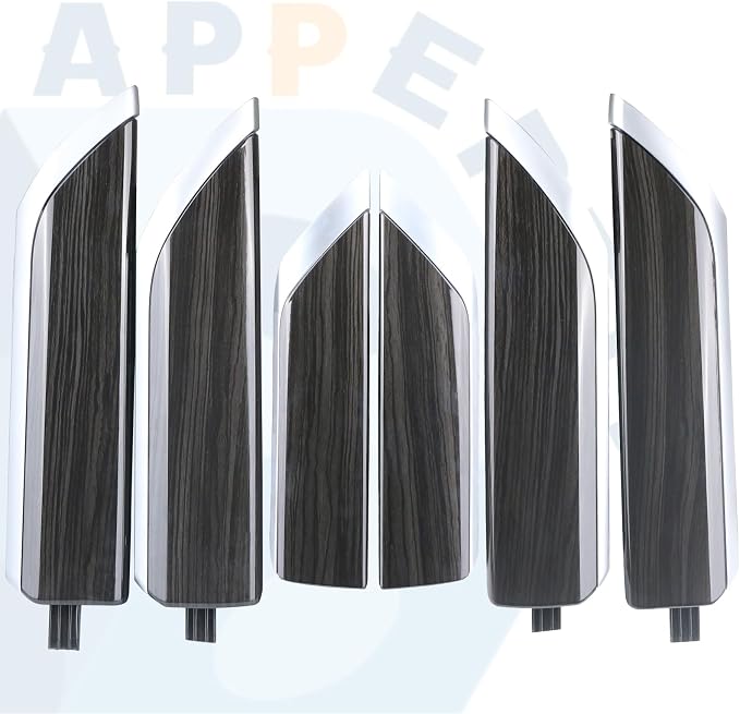 Door Trim Molding Kit Black Wood Grain 6pcs for Interior Door Panel & Center Console 84458971 Compatible with Chevy Silverado GMC Sierra Truck Door Accessories Parts
