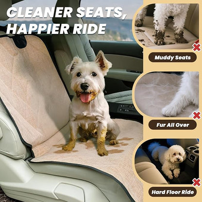 VIVAGLORY Dog Front Seat Cover Seatflex Car Seat Protector for Dog, Car Cover for Pet, Front Single Bucket Captain Chair Protector, Standard, Heather Khaki, 2Pack