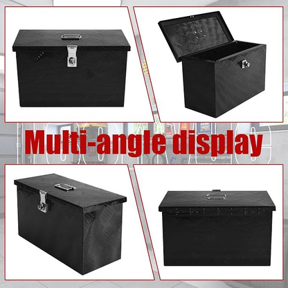 16 Inch Aluminum Truck Tool Box Heavy Duty Pickup Small Truck Bed Toolbox Trailer tongue Boxes Storage Tool Organizer with Top Handle Lock and Keys Suitable for Truck Trailer Pickup RV