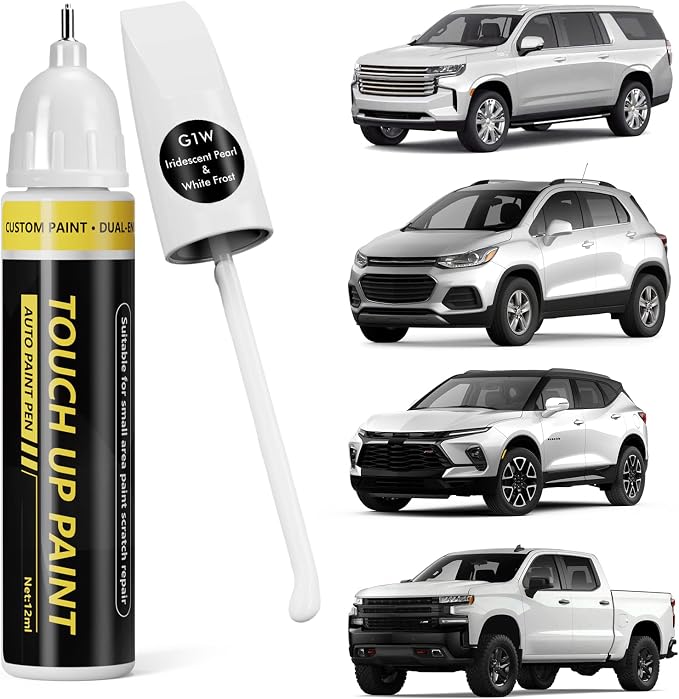 (Iridescent Pearl/White Frost (G1W) Car Touch Up Paint for GMC, Car Paint Scratch Repair Kit, Quick & Easy Solution, 2 in 1 Scratch Remover Pen with Color-Matched