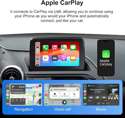 CarPlay & Android Auto Decoder Adapter Retrofit Kit Compatible with Mazda (2014-2021 Year) 2/3/6/CX-3/ CX-5/ CX-9/ MX-5, Supports USB Wired CarPlay&Android Auto/Voice Control/Navigation etc