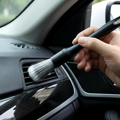 5 PCS Car Detailing Brush Set, Ultra-Soft Boar Hair Brushes for Interior & Exterior Cleaning, Multi-Use Duster for Air Vents, Wheels & Leather, Professional Car Wash Supplies