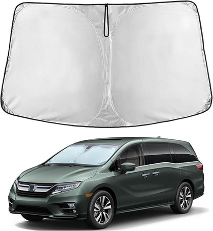 Econour Windshield Sun Shade for 2018-2026 Honda Odyssey Accessories LX, EX, EX-L, Touring, Elite Minivan Window Sunshade Sun Visor Protector Foldable Blocks UV Rays Keep Your Car Cooler