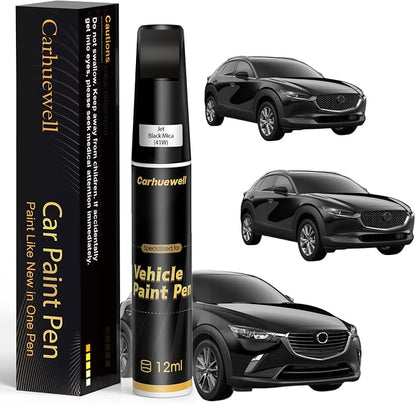Jet Black Mica(41W) Touch Up Paint Compatible with Mazda, Exact Match Car Paint Pen Automotive Scratch Repair Remover Kit Quick & Easy Solution for Vehicle Chips and Nicks