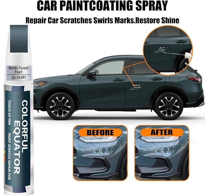 Nordic Forest Pearl(G-553P) Touch Up Paint Compatible with Honda, Car Paint Pen Scratch Repair Two-In-One Touch Up Paint, Premium Car Scratch Remover for Deep Scratches