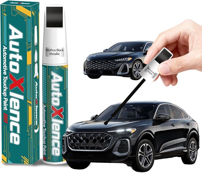 Mythos Black Metallic(LY9T/0E) Touch Up Paint Compatible with Audi Car Paint Pen Scratch Repair Automotive Scratch Remover Fix Exact Color Match