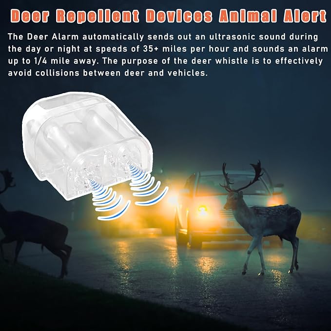 Dickno 6 PCS Deer Whistles for Car, Automotive Deer Warning Whistle Devices, Animal Warning Devices Avoids Collision, Universal Animal Alert Accessories for Vehicles (White)