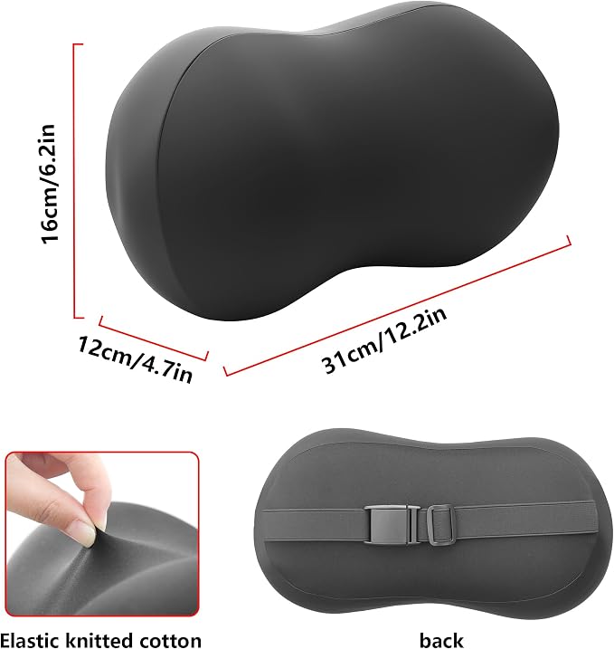 Car Headrest Pillow for Neck Support Memory Foam Car Neck Pillow Universal Fit Head Rest Travel Pillow Car Pillow for Pain Relief While Driving Black 2pc