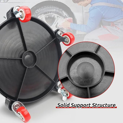 Bucket Dolly 5 Gallon with Wheels,360°Rolling Car Wash Buckets Dolly for 2.5 to 5 Gallon Buckets with Bucket Insert,Cleaning Brush,Supports Up to 300 lbs