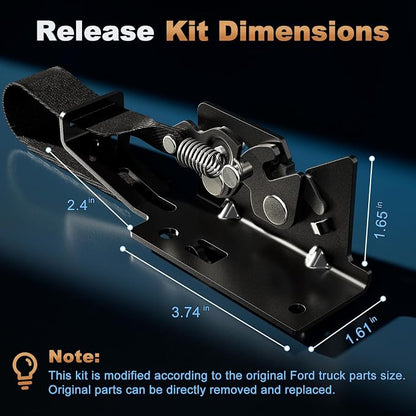 Rear Seat Release Kit, Compatible with 2009–2025 Ford F-150 F-250 F-350 F-450 & Raptor SuperCab SuperCrew, Pre-Assembled Rear Seat Release Lever, Maximize Vehicle Storage Space