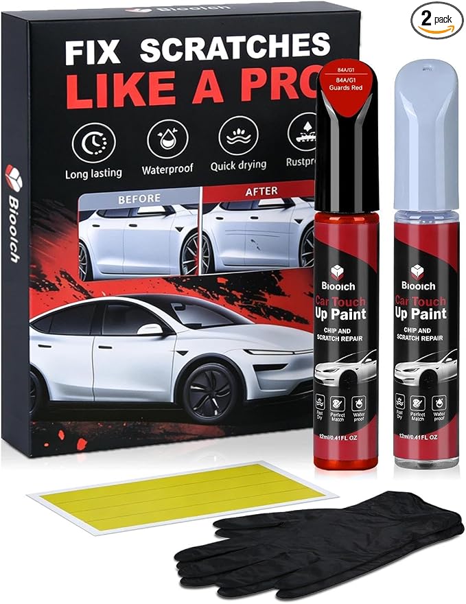 Guards Red 84A/G1 for Porsche Touch Up Paint Kit[2K Clear Coat Included],Exact Color Match Touch Up Paint for Chip and Scratch Repair